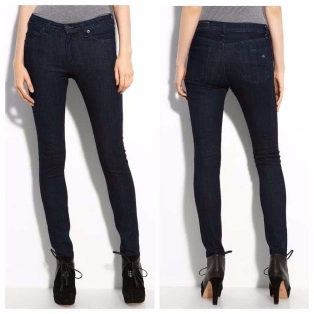 Rag & Bone - High-Rise Skinny Jeans - in Coal Black